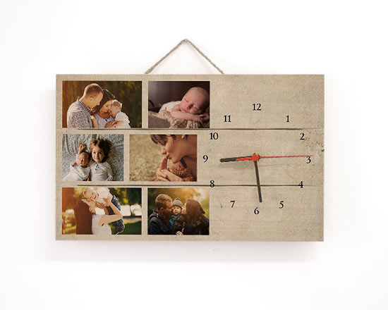 Orologio Rettangolare su Listelli in Legno