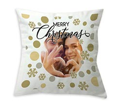 Cuscino classico Pois dorati natalizi