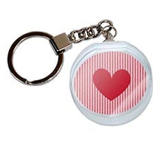Portachiavi Tondo Cristallo - Red Strips