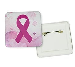 Spilla Quadrata Fiocco Rosa