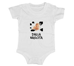 Body neonato cotone Cuore bianco nero