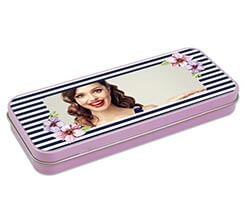 Astuccio portapenne in metallo Blue bands