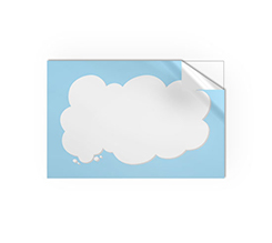 Stickers rettangolare con nuvola celeste
