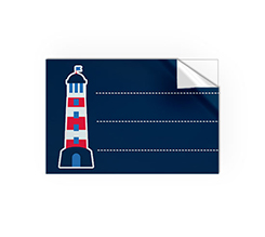Adesivo rettangolare con faro decorativo