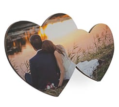 Cornice Foto Doppio Cuore Legno