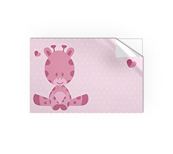 Adesivo rettangolare piccolo Giraffa