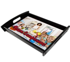 Vassoio in legno grande con foto