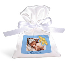 Sacchetto Portaconfetti Cornice blu