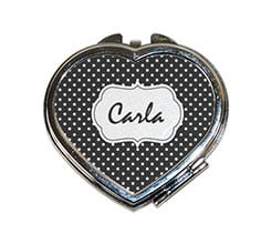 Specchietto a cuore da borsetta Shabby black