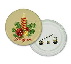 Spilla rotonda Candela di Natale