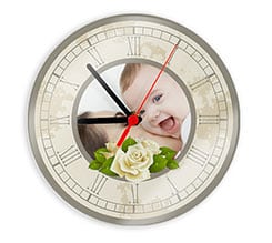 Orologio tondo in vetro Elegance