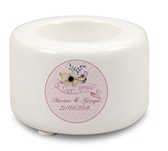 Portacandela in ceramica Oggi sposi