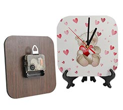 Orologio in legno smussato Sweet teddy bear