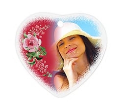 Decorazioni natalizie ceramica cuore Rose