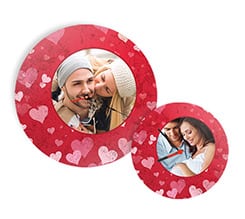 Orologio in legno rotondo Full hearts