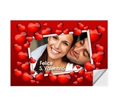 Stampa adesivo rettangolare Crazy hearts