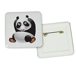 Spilla personalizzata quadrata Panda