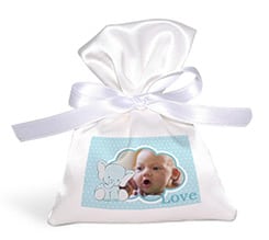 Sacchetto Portaconfetti Elefantino celeste