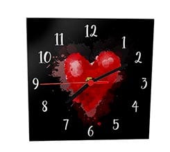 Orologio Quadrato in Vetro Black love