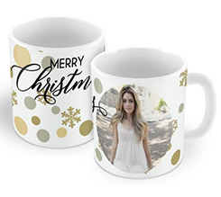 Tazza panoramica Pois dorati natalizi