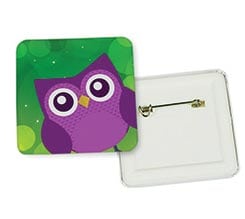 Spilla Quadrata Gufetto Viola