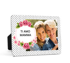 Cornice 13x18 Pois neri e rose