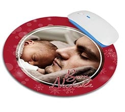 Tappetino mouse tondo Red Christmas