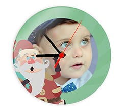 Orologio tondo in vetro Babbo Natale