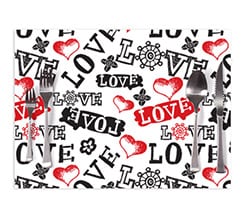 Tovaglietta in tessuto Love in caos
