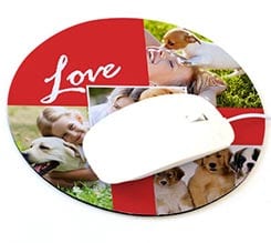 Tappetino Mouse Tondo Red Collage