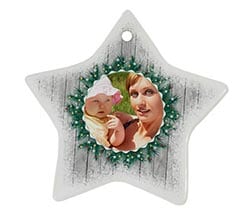 Decorazioni Natalizie ceramica stella Christmas wood