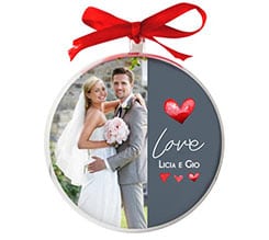 Pallina di Natale tonda Grey Love