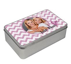 Scatola latta rettangolare Love mum rosa