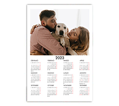 Poster calendario foto singola bianco