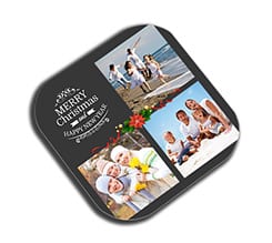 Sottobicchiere masonite quadrato Merry Christmas