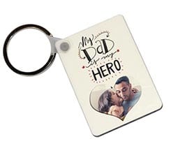 Portachiavi in Legno Rettangolare Dad is my hero