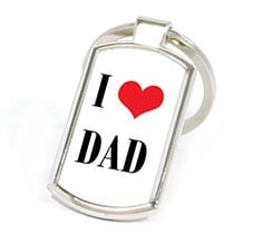 Portachiavi in Metallo Rettangolare I Love Dad