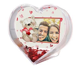 Palla di Neve a Cuore Teddy bear
