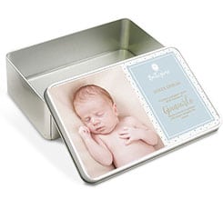 Scatola latta rettangolare Pois baptism him
