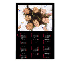 Calendario poster nero