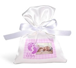 Sacchetto Portaconfetti Impronte rosa