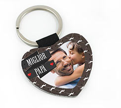 Portachiavi a Cuore in Pelle festa Papà