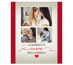 Coperta matrimoniale con grafica collage per festa della mamma