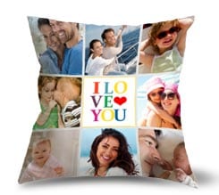 Cuscino in tessuto scamosciato I and You