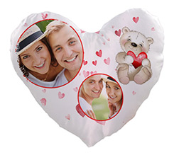 Cuscino cuore in Raso Sweet teddy bear