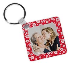 Portachiavi quadrato in legno Mother's day