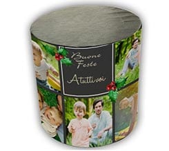 Pouf cilindro Collage natalizio