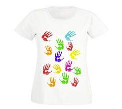 T-shirt donna in cotone Impronte colorate
