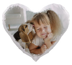 Cuscino personalizzato cuore in raso