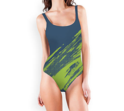Costume intero da personalizzare con grafica verde e blu